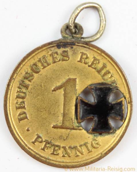 1 Pfennig 1971-1918 Deutsches Reich Patriotischer Anhänger, Eisernes Kreuz